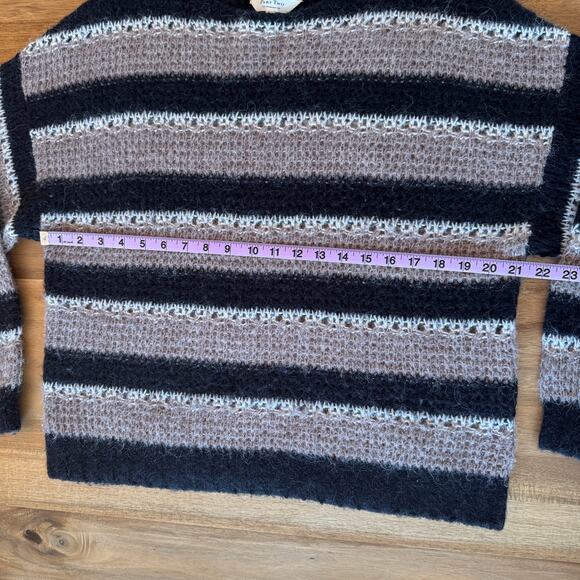 Part Two Copenhagen Neutral Stripe Open Stitch Boatneck Sweater Large Scandi - Picture 9 of 13